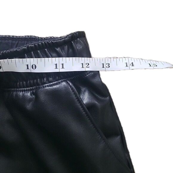 Abercrombie & Fitch Jogger Pant Women XS Black Vegan Leather High Waisted Casual - Picture 10 of 14